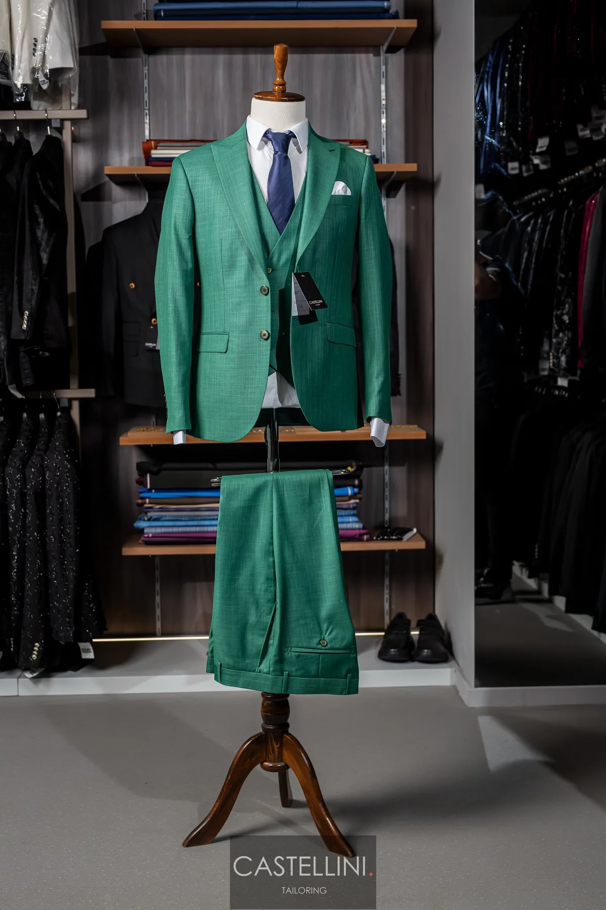 Costum verde smarald, trei piese, vedere 3