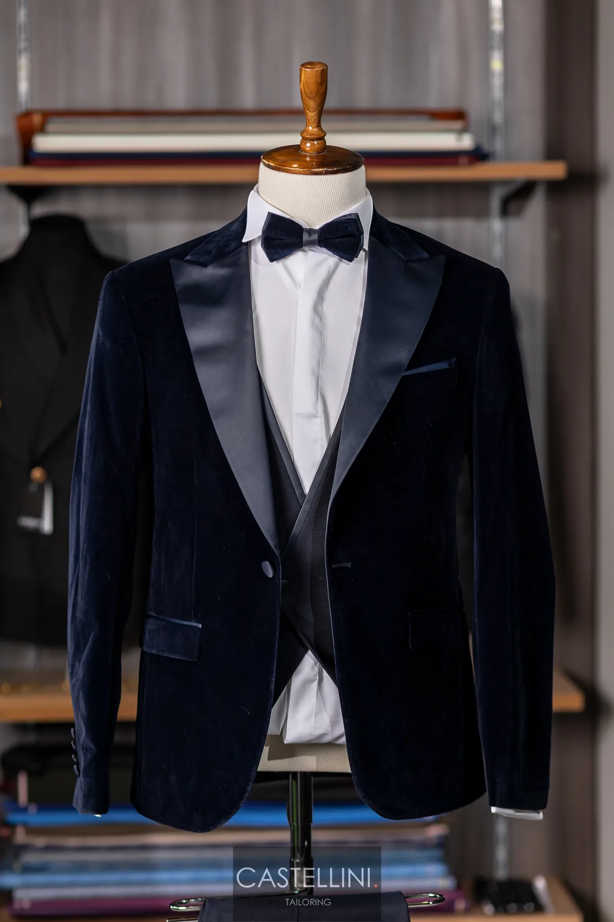 Sacou din catifea bleumarin, Castellini Tailoring